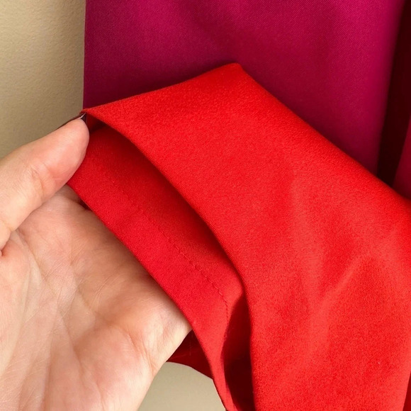 Banana Republic Red and Pink Combo Striped Pleated Dress, Size 8 - Picture 7 of 16